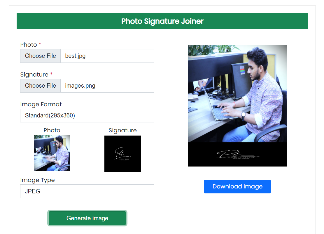 Photo Signature Joiner