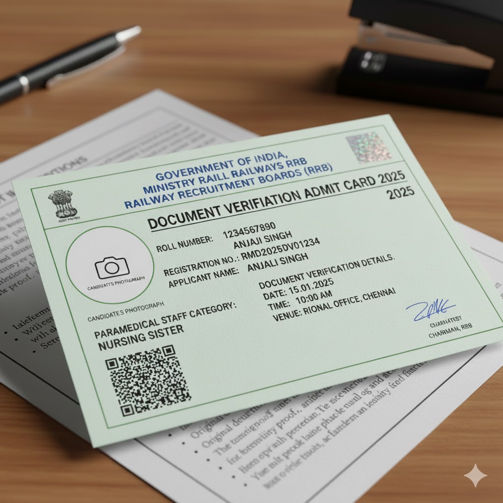 RRB Paramedical Staf Document Verification Admit Card 2025