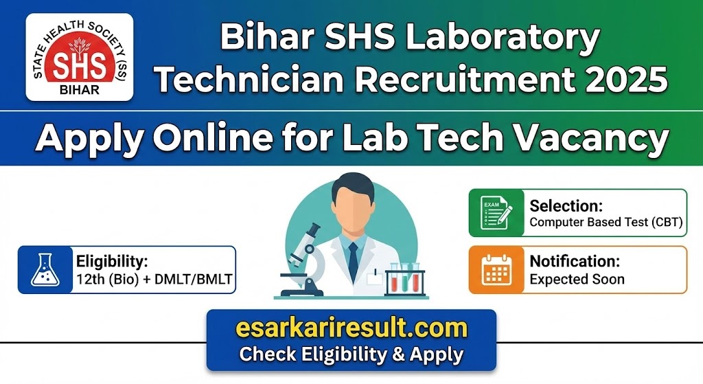 Bihar SHS Laboratory Technician Online Form 2025