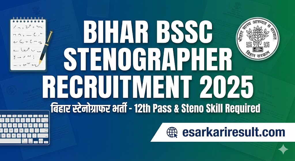 Bihar BSSC Stenographer Recruitment 2025-Apply Now