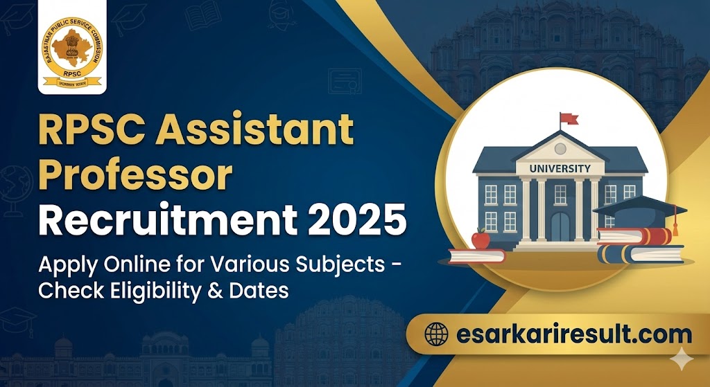 RPSC Assistant Professor Recruitment 2025
