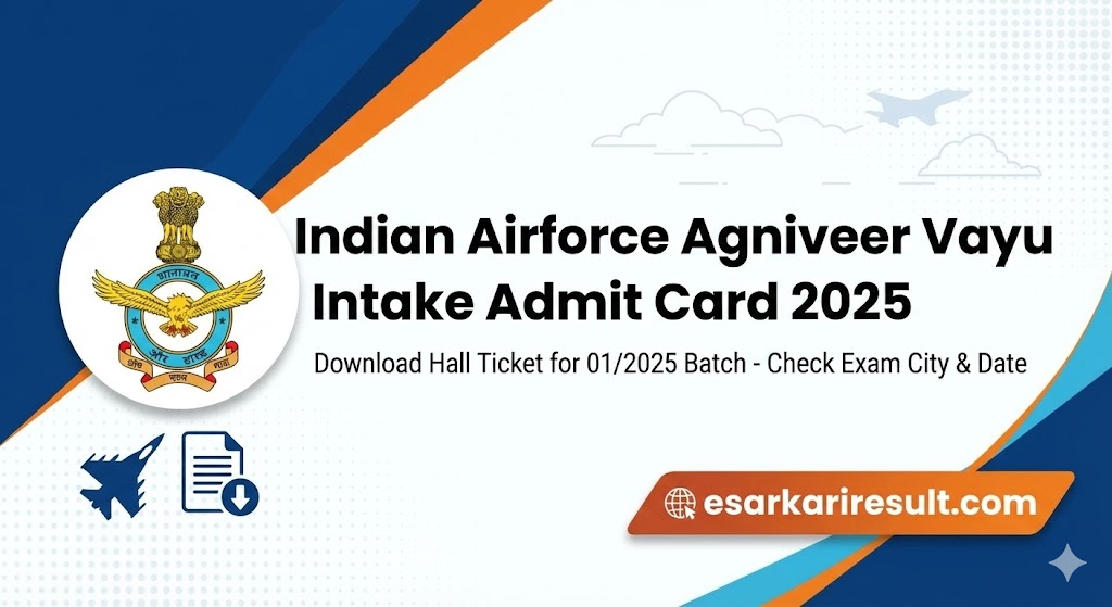 Indian Airforce Agniveer Vayu Intake Admit Card 2025
