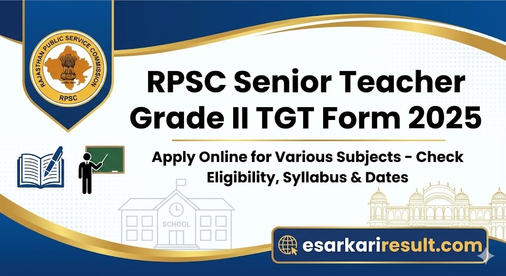 RPSC Senior Teacher Grade II TGT Form 2025 