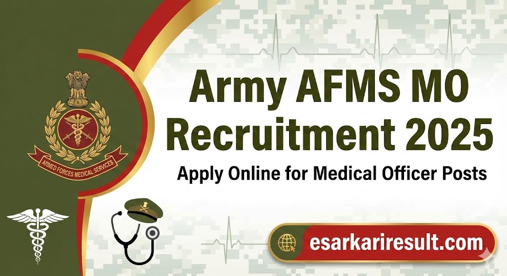 Army AFMS MO Recruitment 2025