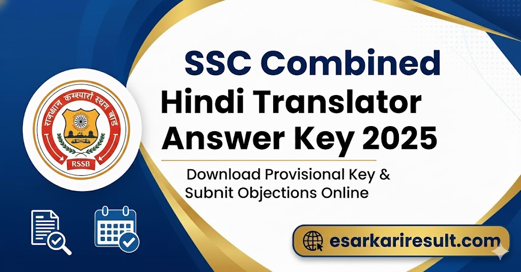 SSC Combined Hindi Translator Answer Key 2025