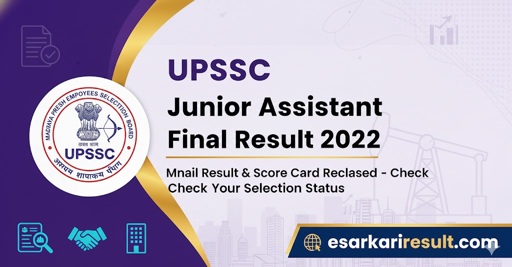 UPSSSC Junior Assistant Final Result 2022