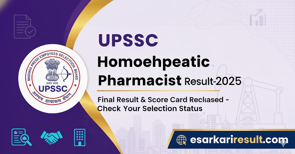 UPSSSC Homoeopathic Pharmacist Result-2025