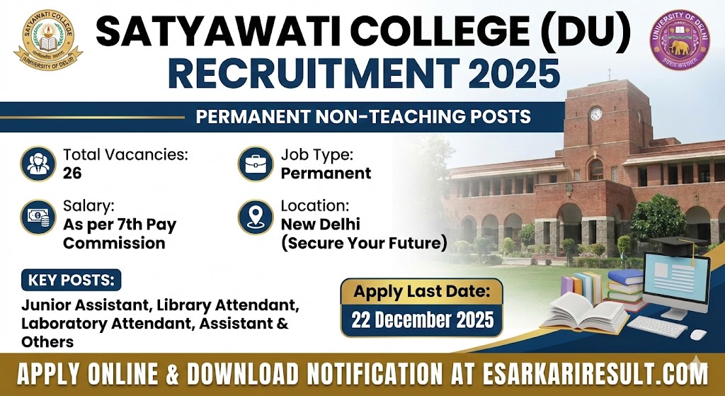 Satyawati College DU Recruitment 2025